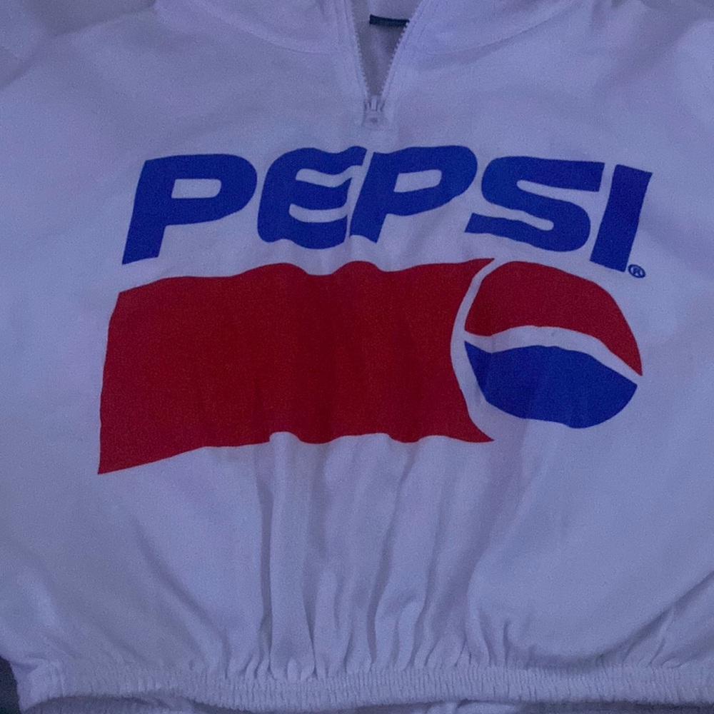 retro pepsi cropped half zip